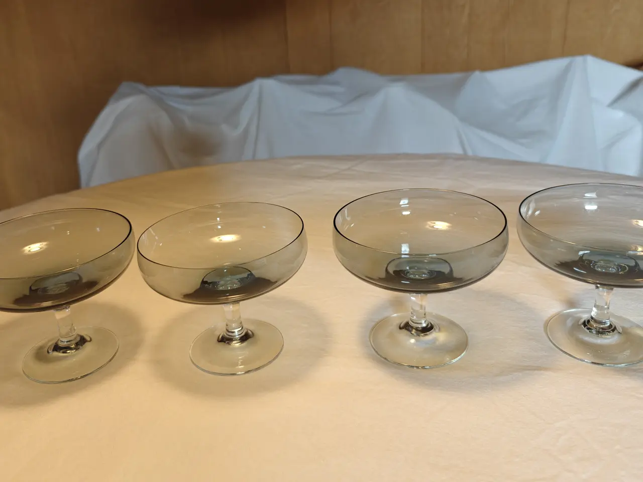 Billede 2 - 9 Atlantic champagneskåle fra Holmegaard Glasværk