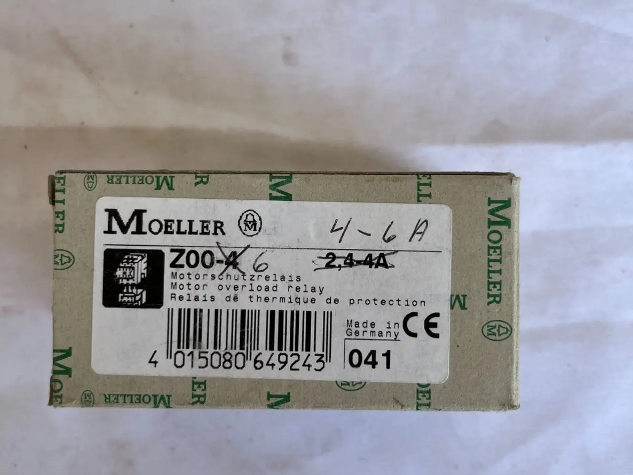 Billede 2 - Moeller Z00-6 Motor Overload relæ 4-6A ny