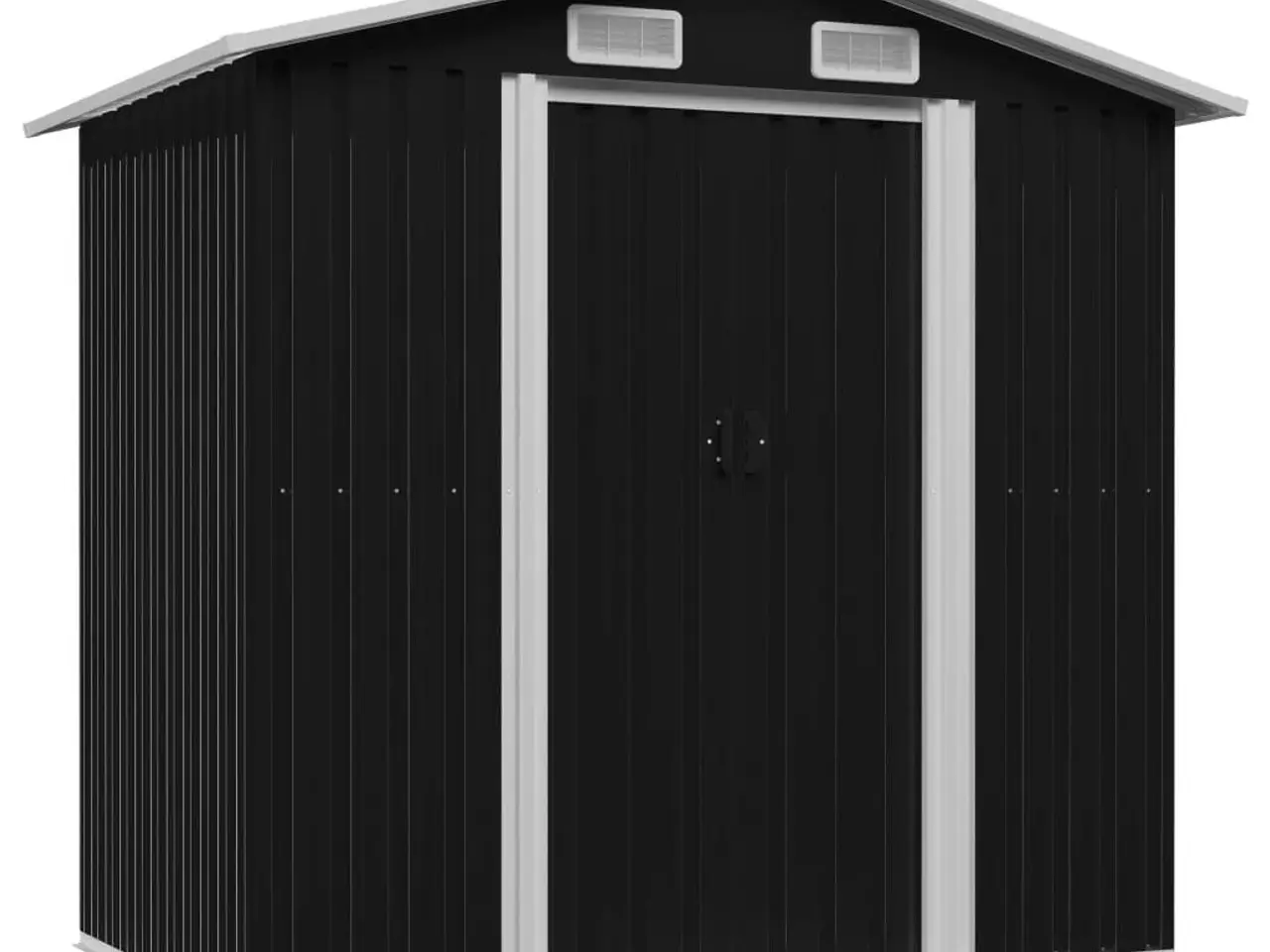 Billede 1 - Redskabsskur i galvaniseret stål 204 x 132 x 186 cm - antracitgrå