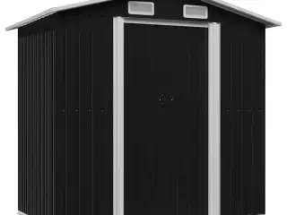 Opbevaringsskur til haven 204x132x186 cm stål antracitgrå