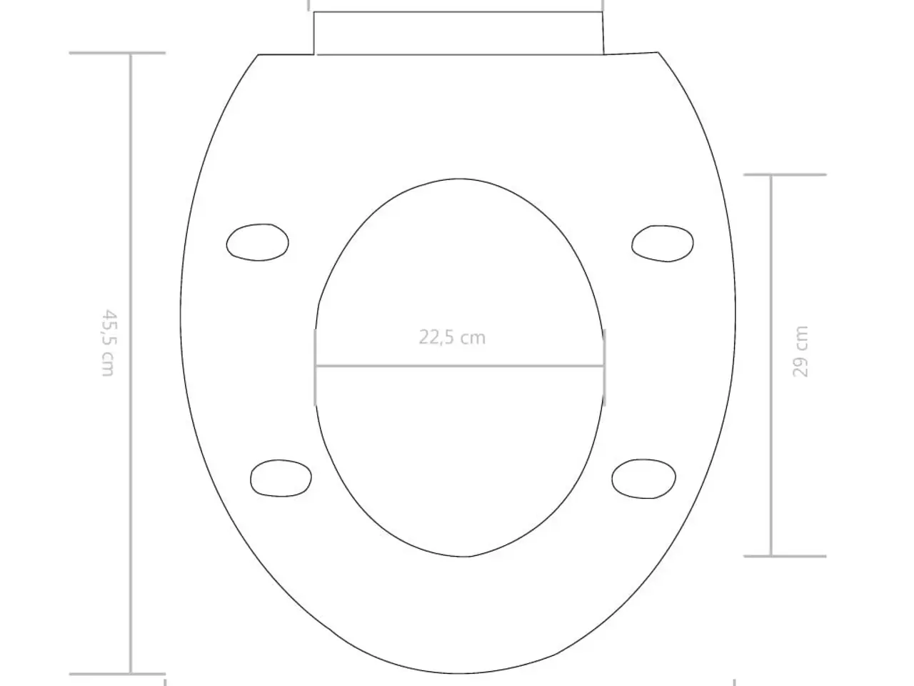 Billede 9 - Toiletsæde med soft-close og quick release - hvid, 45,5 × 37,5 cm