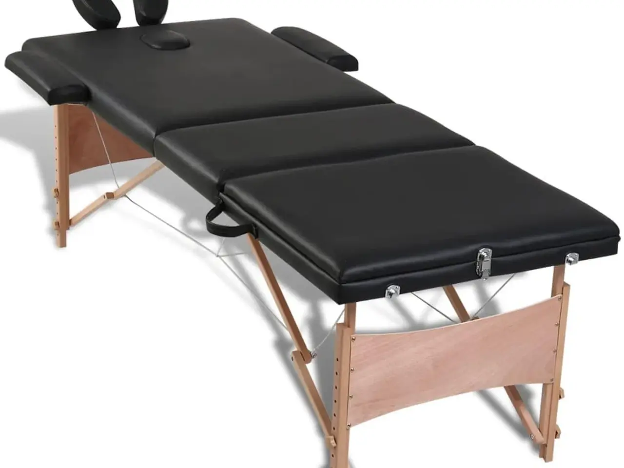 Billede 5 - Sammenfoldeligt massagebord med træstel 3 zoner sort