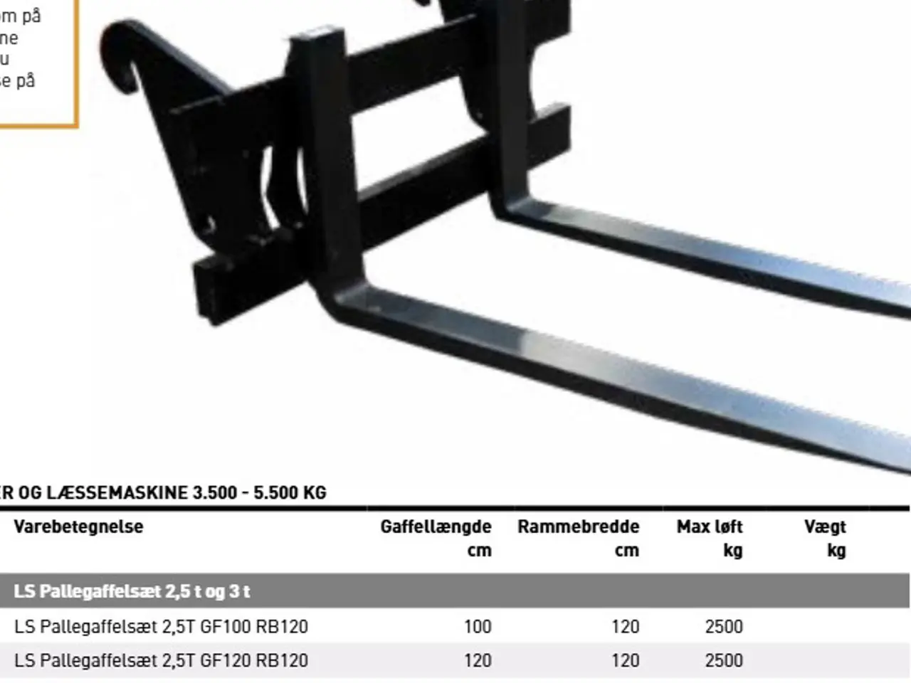 Billede 8 - JST Pallegafler 2.500-3.000 kg.