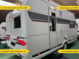 2027 - Hobby Excellent 460 SL NY 2027. FLOT EXCELLENT m/ enkeltsenge samt endekøkken og stort badeværelse. LAV VÆGT.