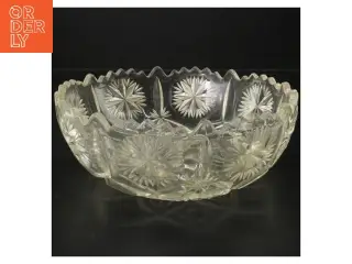 Glas skål med mønster (str. Ø 22,5 cm)