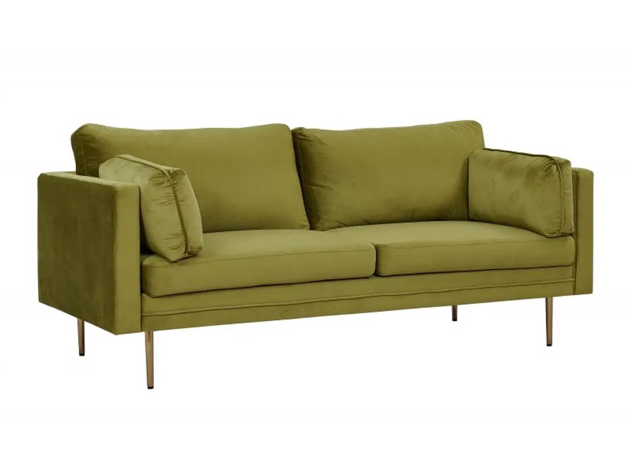 Billede 23 - Boom Sofa Grøn Velour med messingfarvet stålben