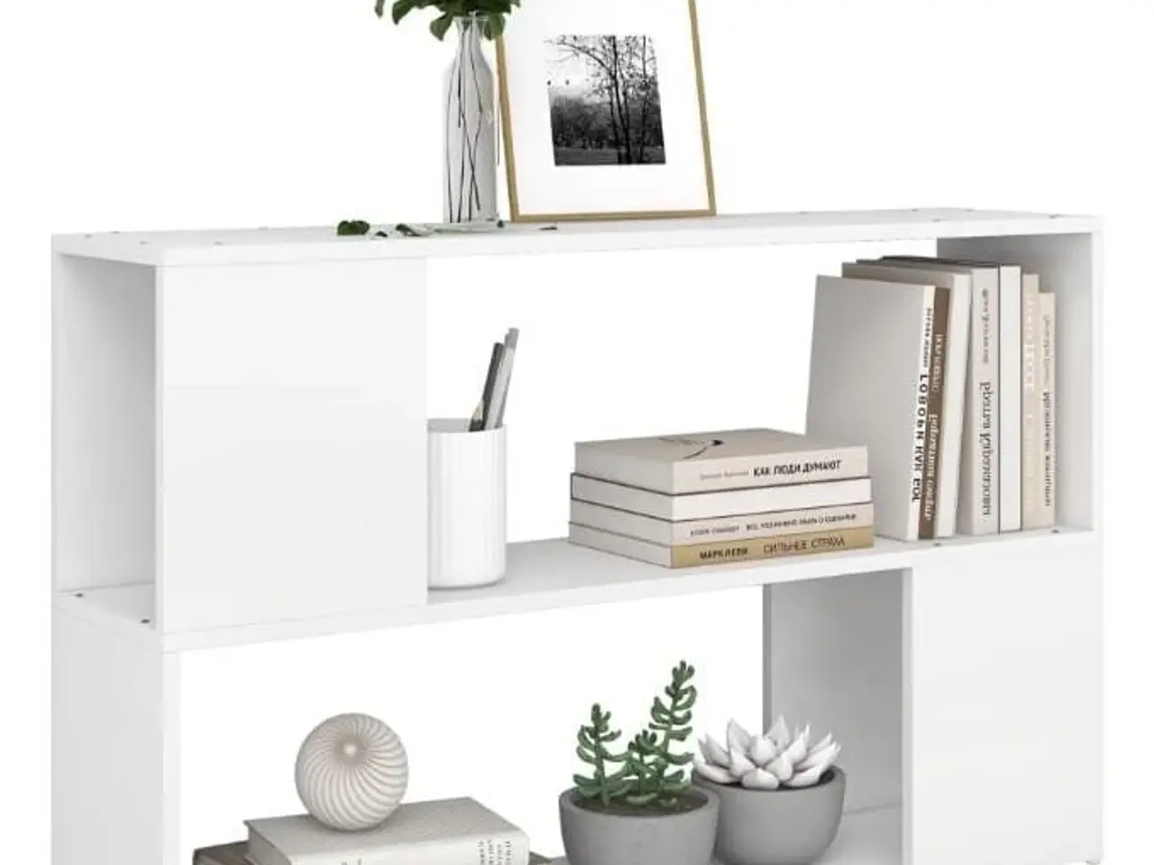 Billede 6 - Bogreol 100x24x63 cm konstrueret træ hvid
