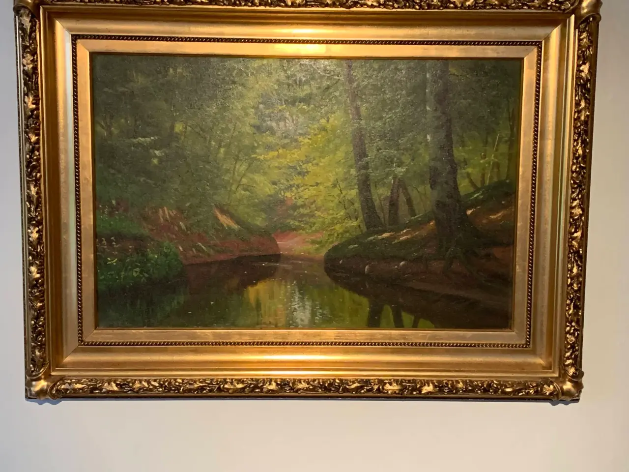 Billede 1 - Smuk skovsø. Maleri af Holger Thoring 