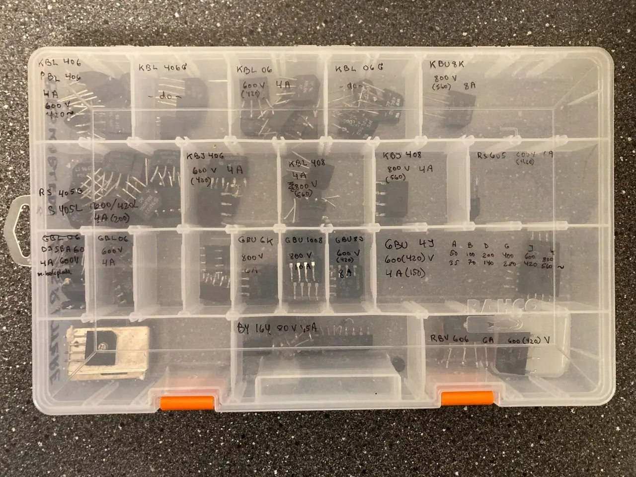 Billede 1 - parti of blandet Bridge Rectifiers in Storage Case
