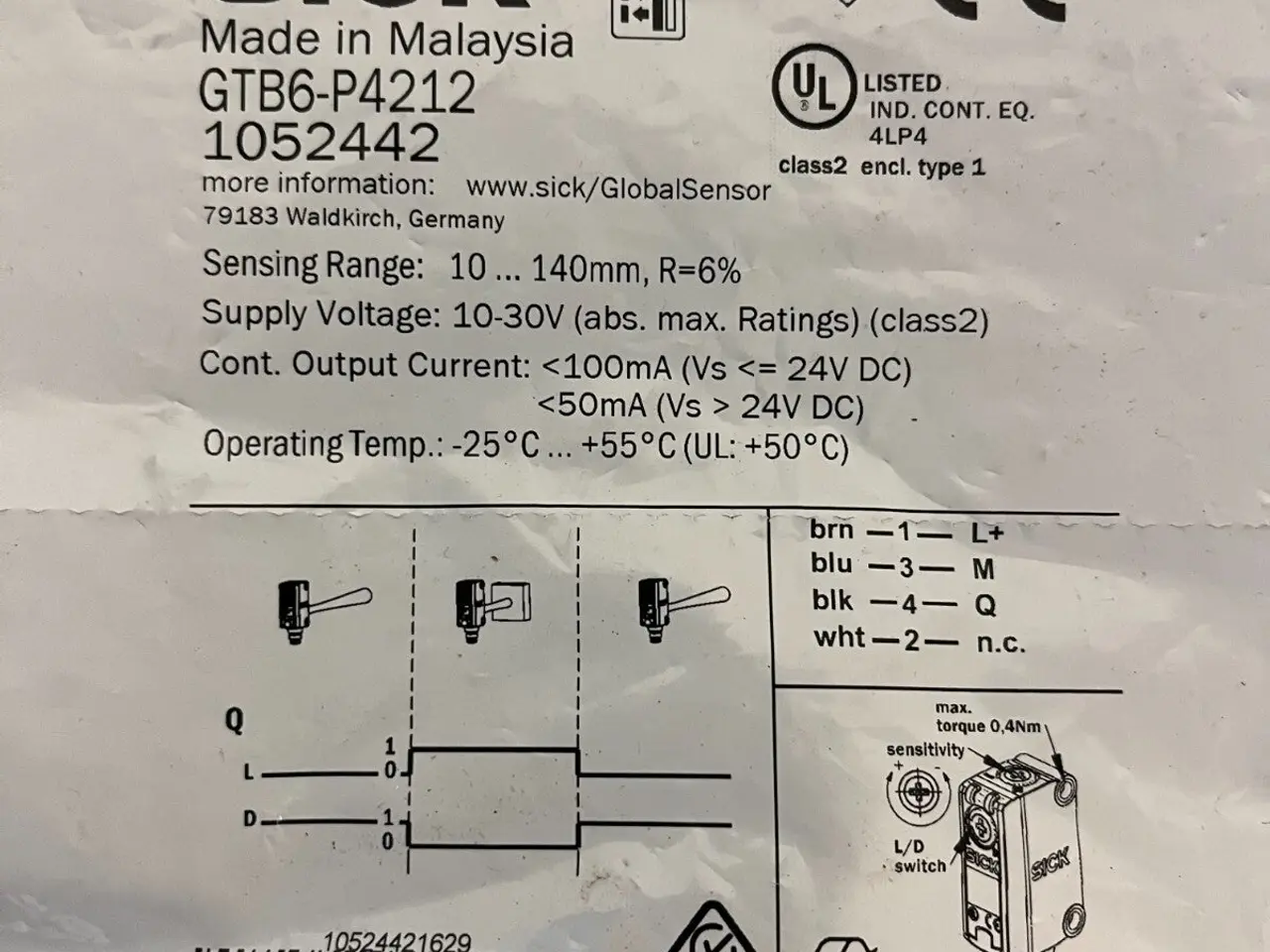 Billede 2 - SICK GTB6-P4212 Photoelectric Sensor 10-30V DC,