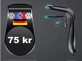 telefon holder med bilmærke logo + flag 15 kr