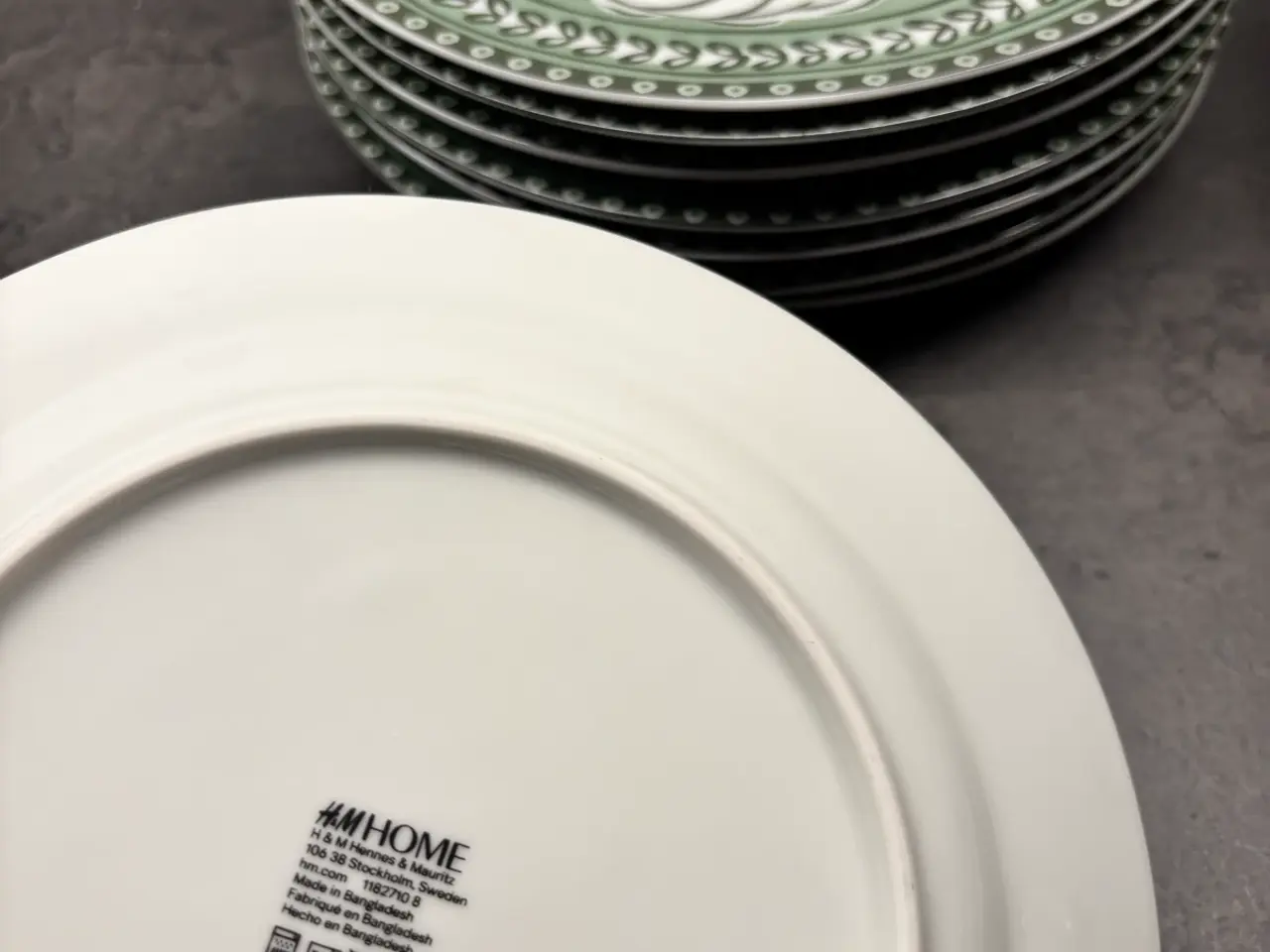 Billede 4 - 8 x H&M Home grønne tallerkener