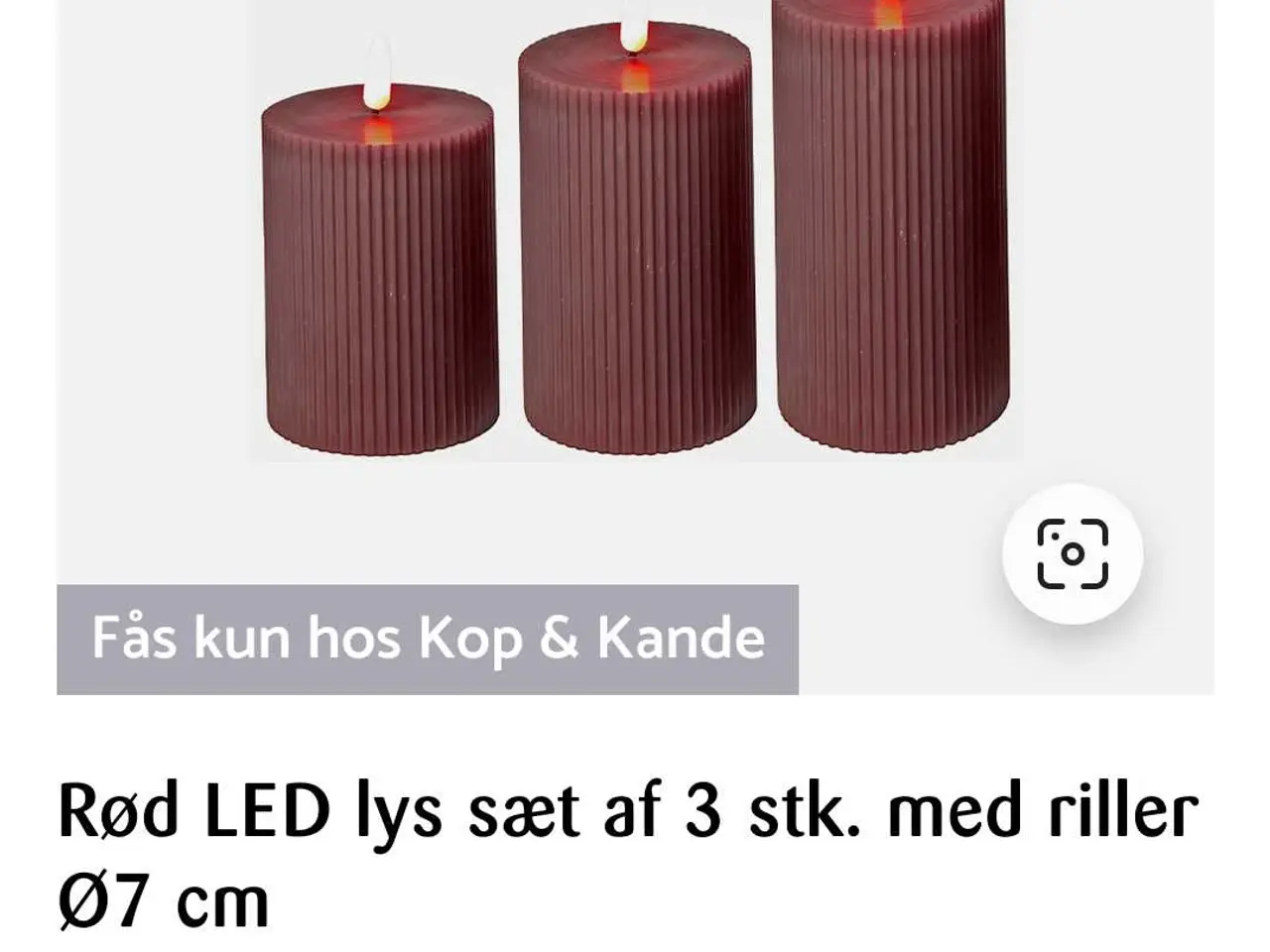 Billede 2 - Bordeauxrød led bloklys 