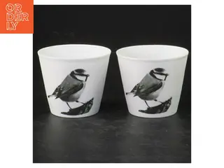 Dekorative stearinlys med fuglemotiv (str. Ø. 7 cm)