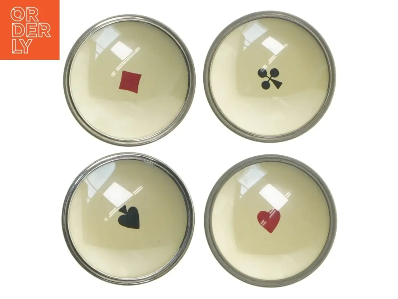 Billede 1 - Vintage Glas skåle med spillekort symboler (str. Ø 7,5 cm)