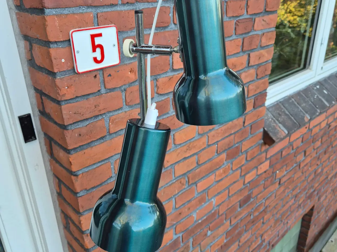 Billede 1 - Retro gulvlampe i sjælden gyldengrøn farve