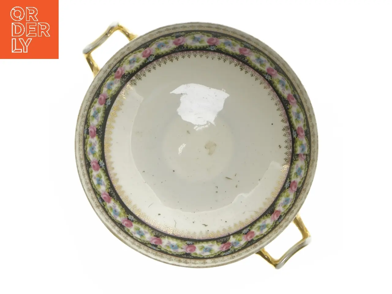 Billede 4 - Porcelænsfad med blomstermotiv (str. Ø 15 cm)