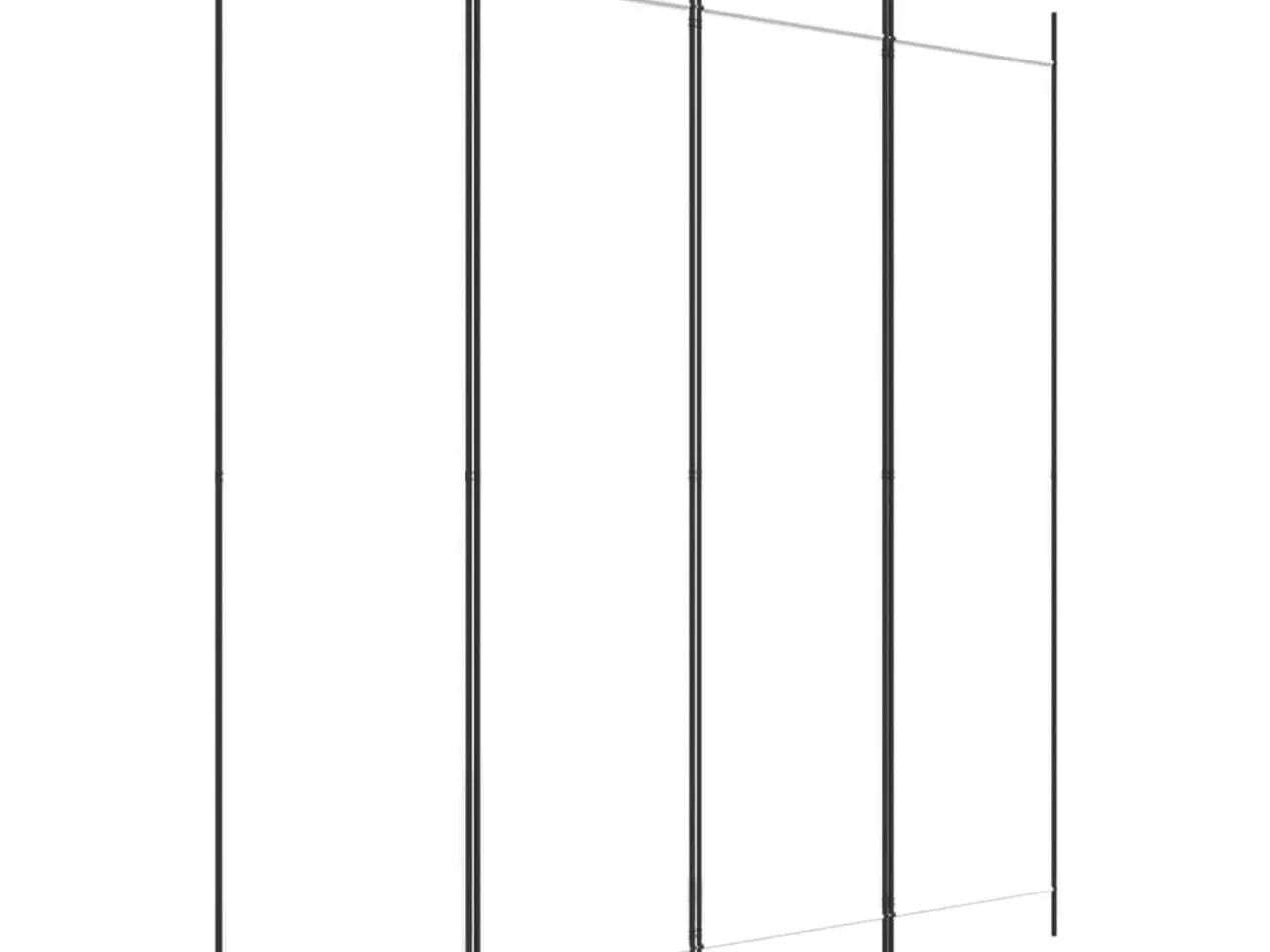 Billede 2 - 4-panels rumdeler 200x200 cm stof hvid