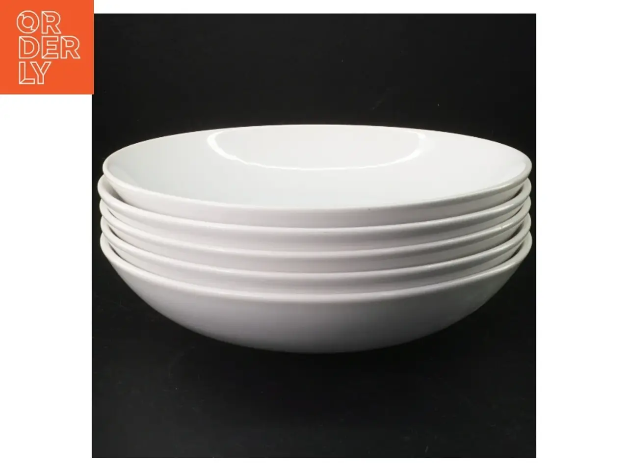Billede 1 - Hvide porcelænstallerkener, dybe , 5 stk fra IKEA (str. 24 diameter. 5 cm høj)