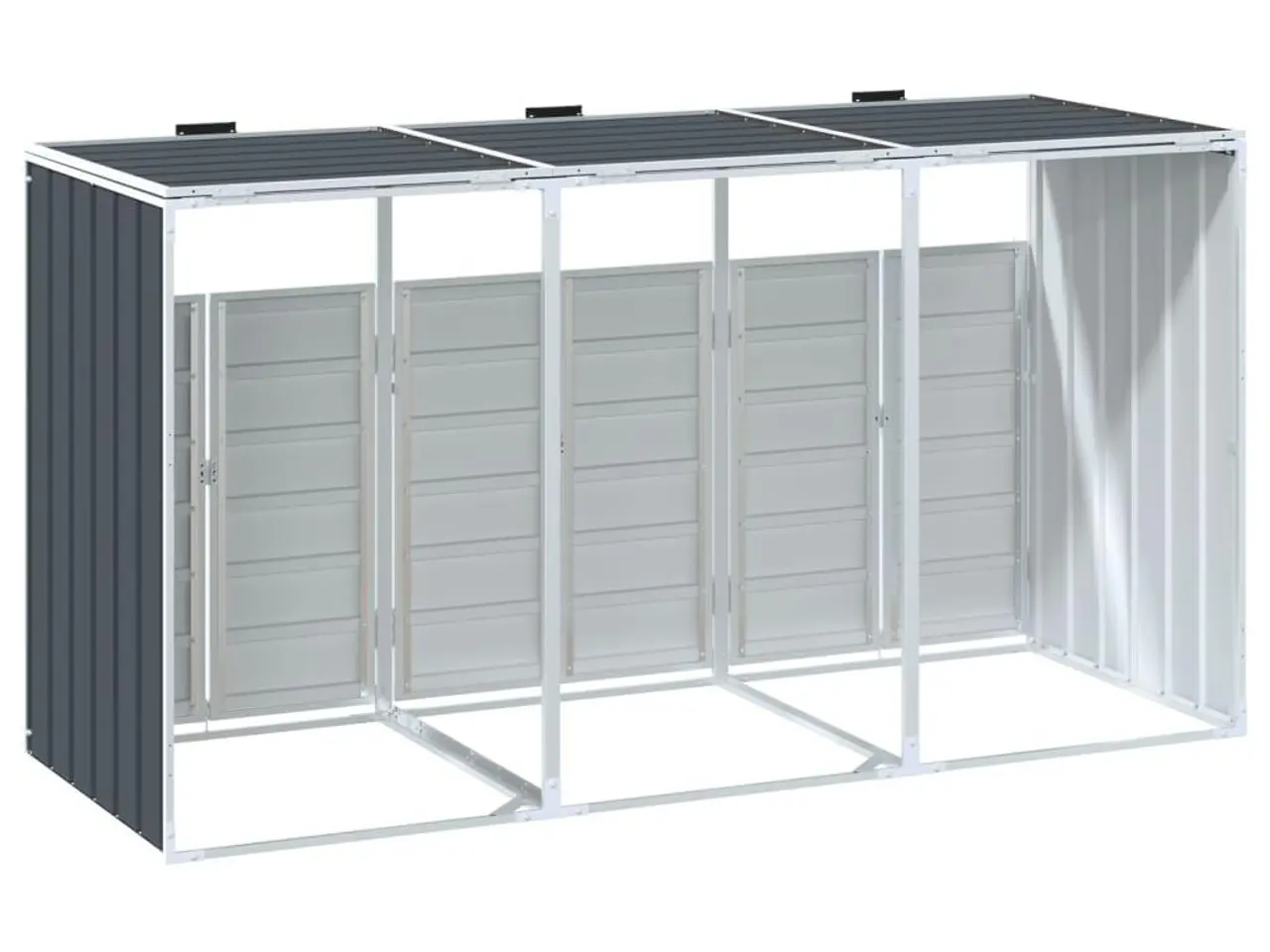 Billede 7 - Skraldespandsskjuler 3 rum 216 x 81 x 115 cm - antracitgrå