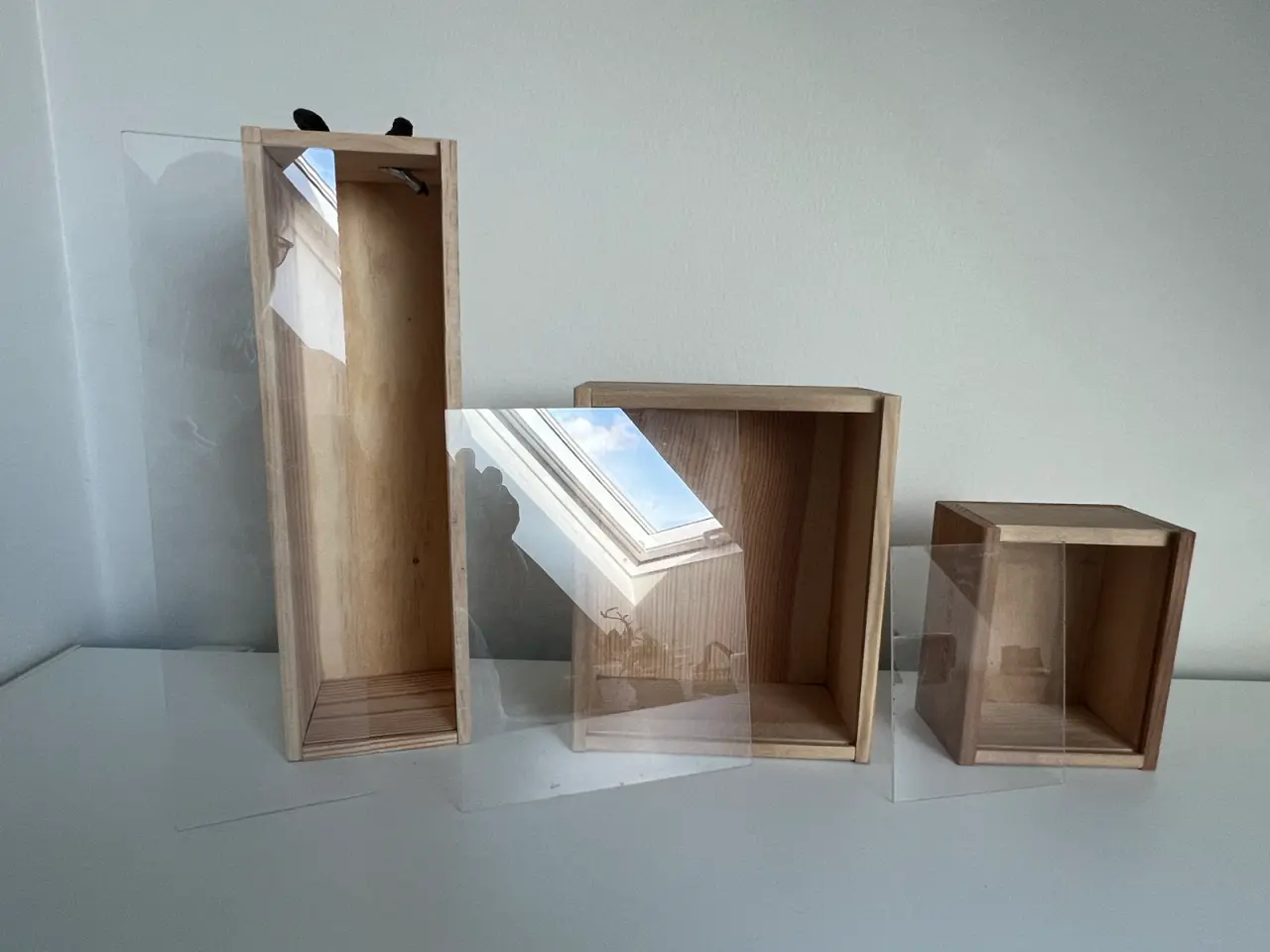 Billede 2 - Trææsker m/plexiglas