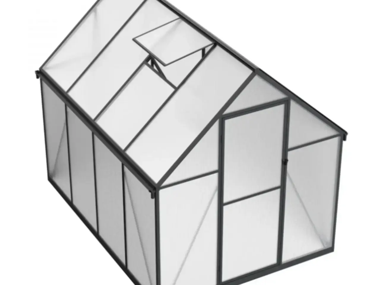Billede 1 - Drivhus Essential Smal Sort 225 cm - Polycarbonat