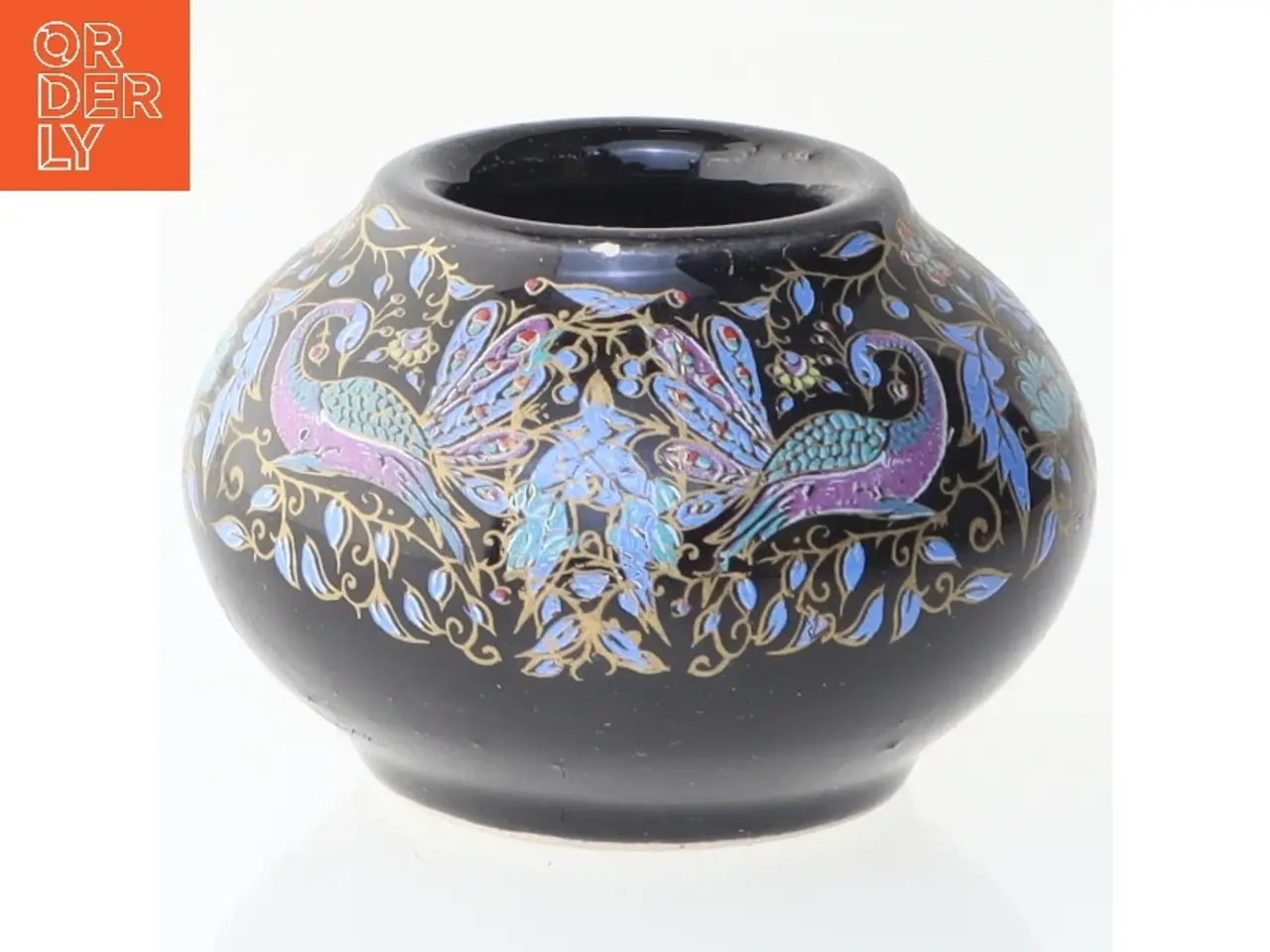 Billede 1 - Dekorativ krukke med peacock design (str. Ø 5 cm)