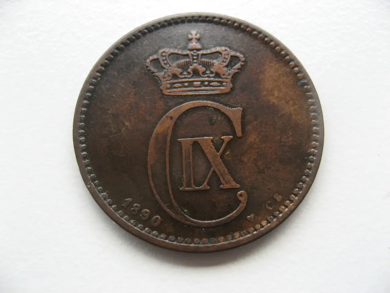 Billede 1 - Flot delfin 5 øre 1890. Den svære