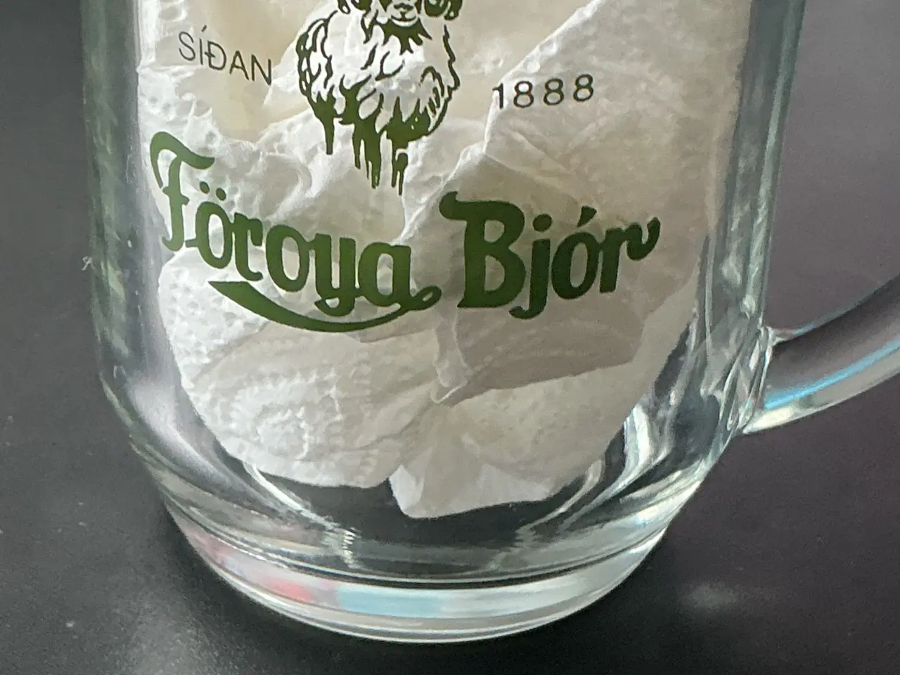 Billede 1 - Vintage Föroya Bjór ølglas 75 kr. 