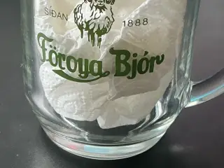 Vintage Föroya Bjór ølglas 75 kr.