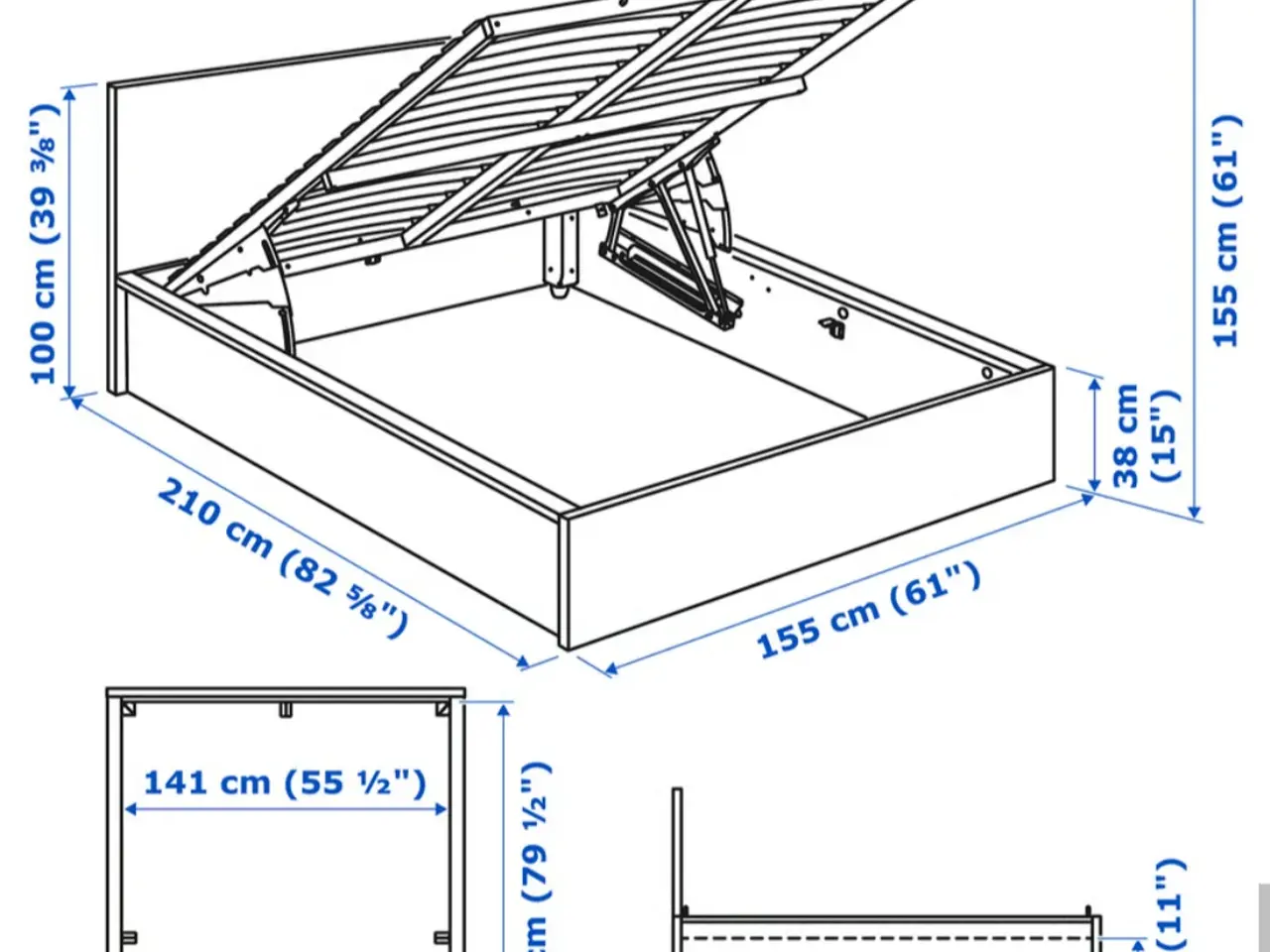 Billede 4 - IKEA seng med opbevaring 140x200 hvid