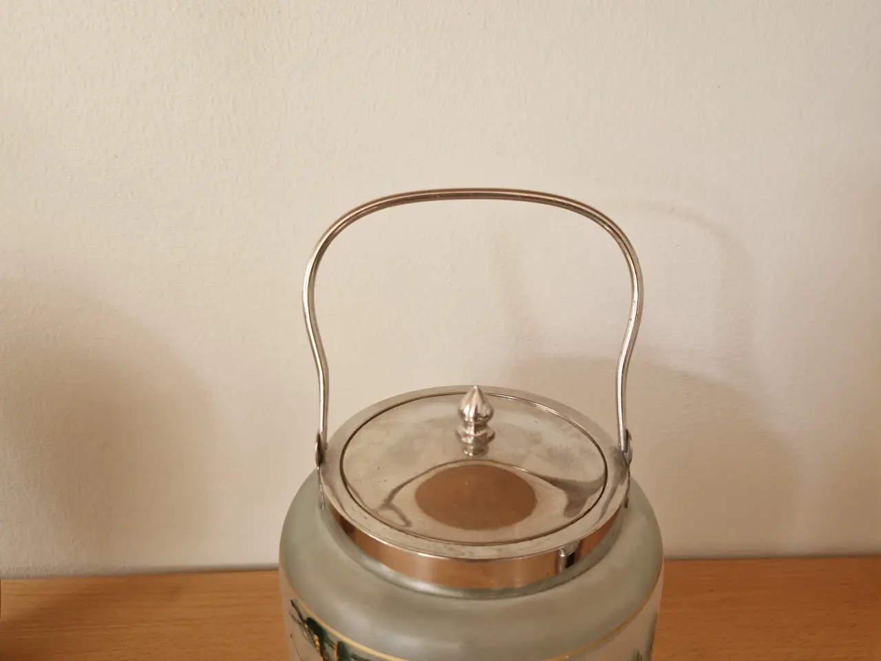 Billede 1 - Antil kikse-spand af glas med emalje