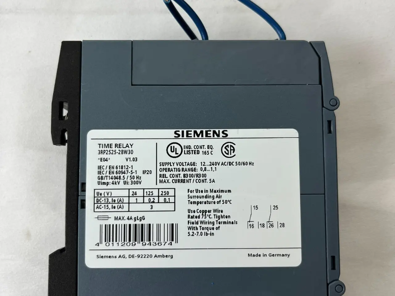 Billede 7 - Siemens SIRIUS 3RP2525-2BW30 Time relæ On Delay