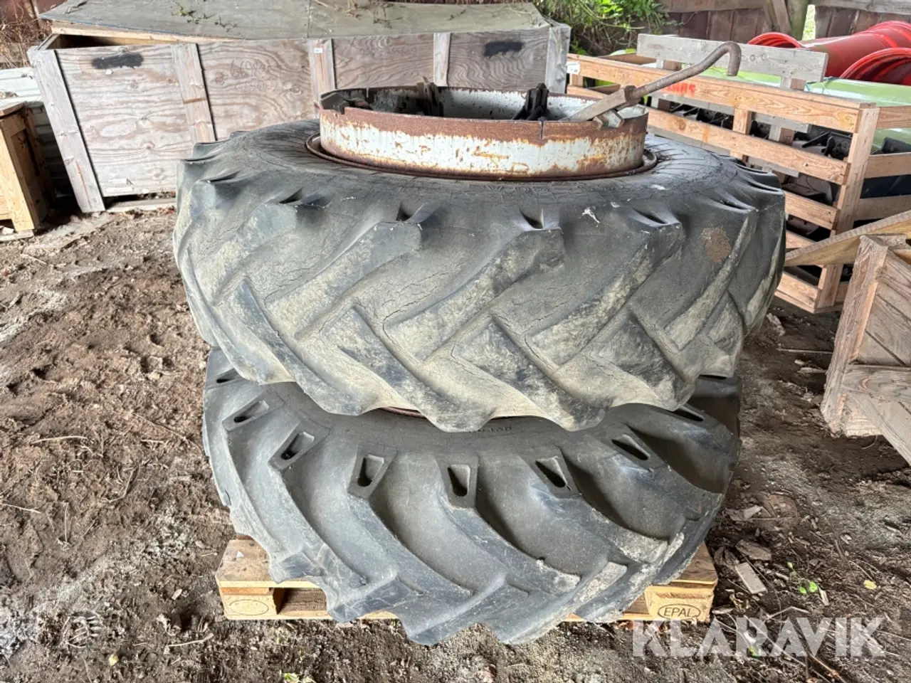 Billede 4 - Traktorhjul Continental Tractor 16.9-30 6PR med fælg 2 styk