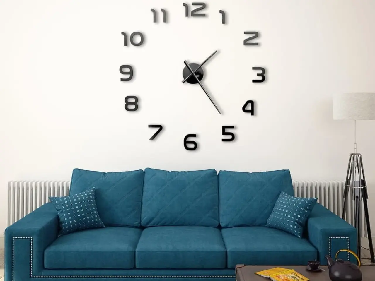 Billede 2 - 3D-vægur moderne design 100 cm XXL sort