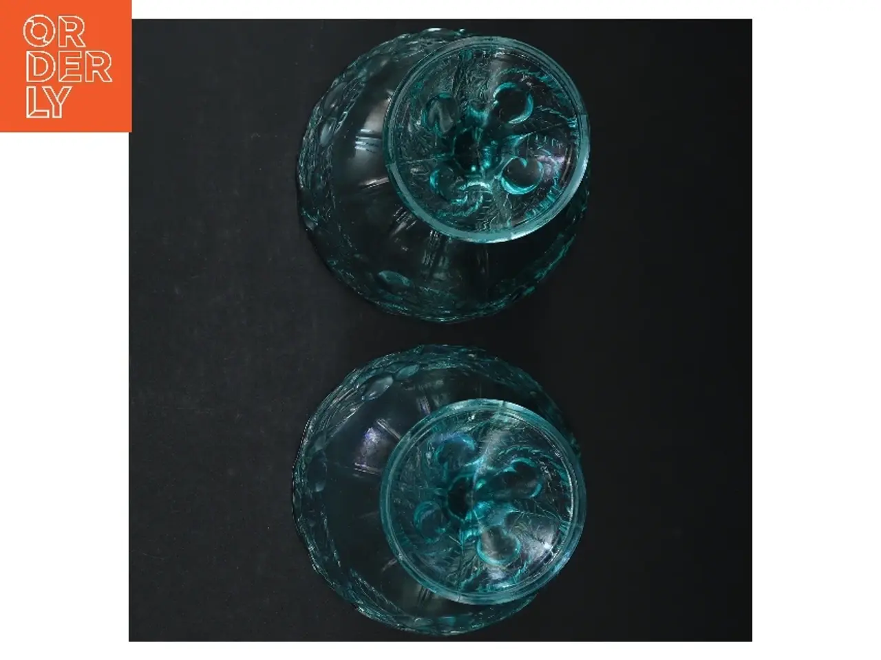 Billede 3 - Turkise opsatser i krystalglas (str. H. 13 cm. ø. 13 cm)