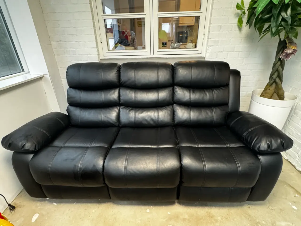 Billede 1 - Læder sofa