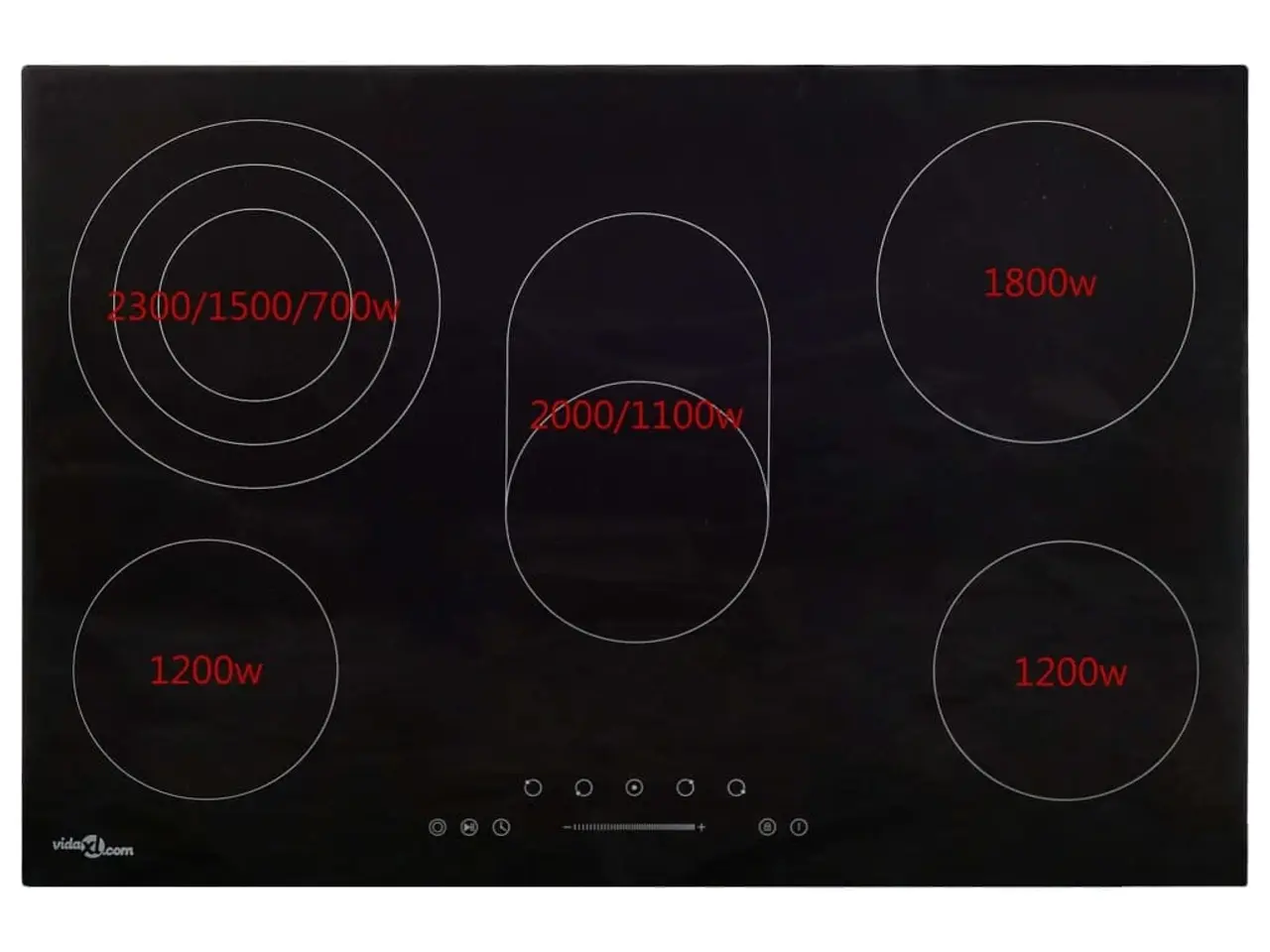 Billede 4 - Keramisk kogeplade med 5 kogezoner Touch Control 8500 W 90 cm