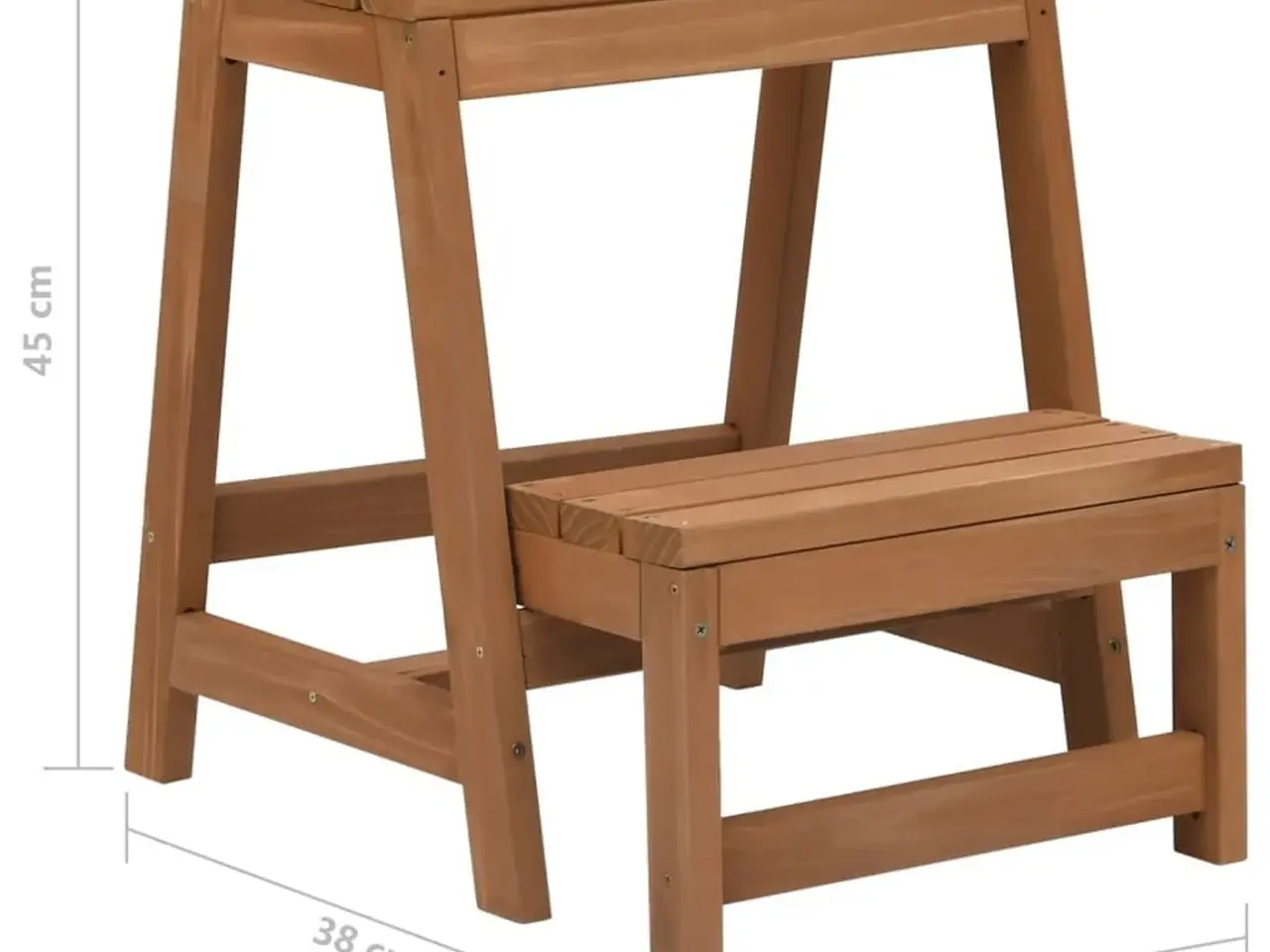 Billede 8 - Sammenklappelig trinstol i massivt fyrretræ - 39 × 38 × 45 cm