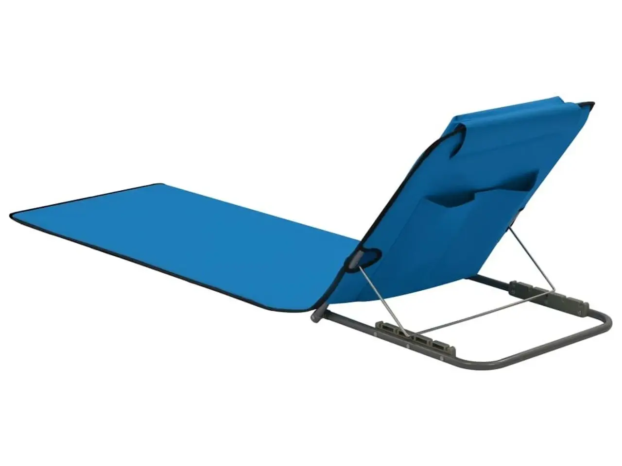 Billede 4 - Foldbare strandmåtter med ryglæn - 2 stk., stål og stof, blå