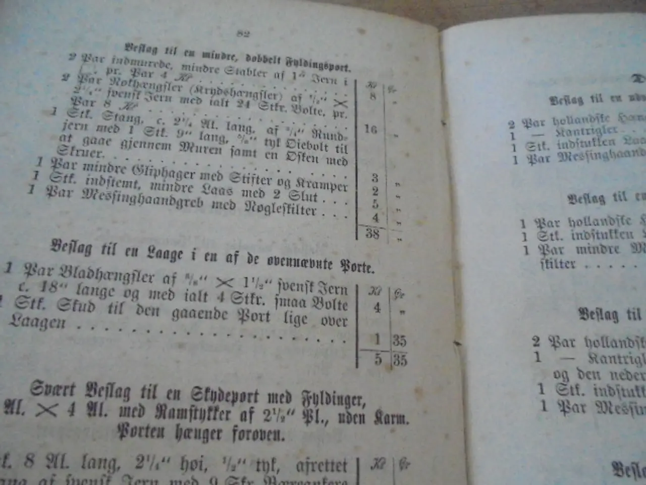 Billede 3 - F. Uldall – overslagsbog – udg. fra 1880 – byggeri