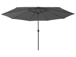 Haveparasol med LED-lys 400 cm - antracitgrå