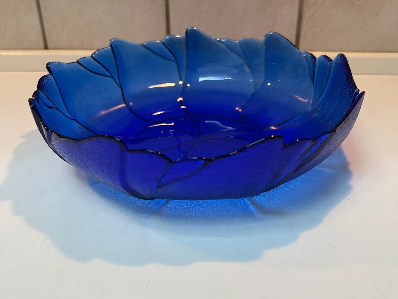 Billede 1 - Vintage blå glasskål