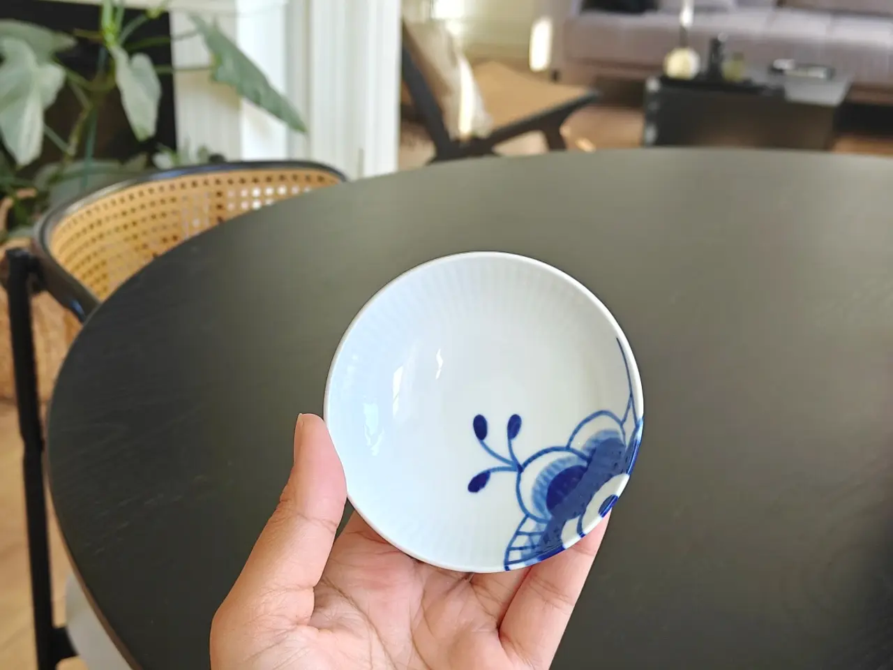 Billede 1 - Royal Copenhagen Blå Mega Riflet skål 9 cm