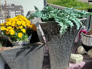 2 STORE ZINK HAVE KRUKKER 32 CM & 44 CM