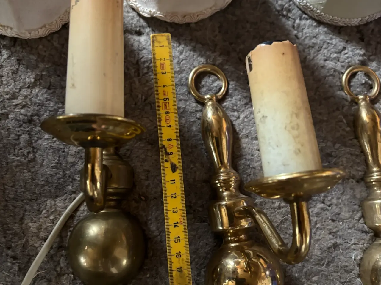 Billede 6 - 4 vintages messing væglamper sælges samlet