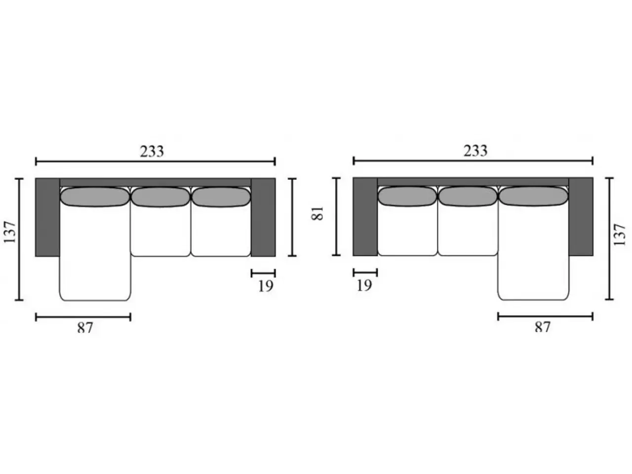 Billede 2 - Pan Chaiselong sofa Austin stof vendbar