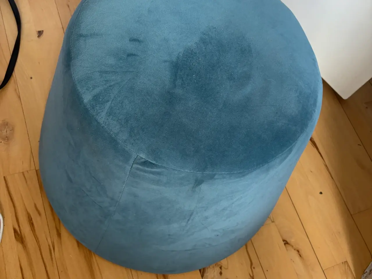 Billede 2 - Puf i blå velour