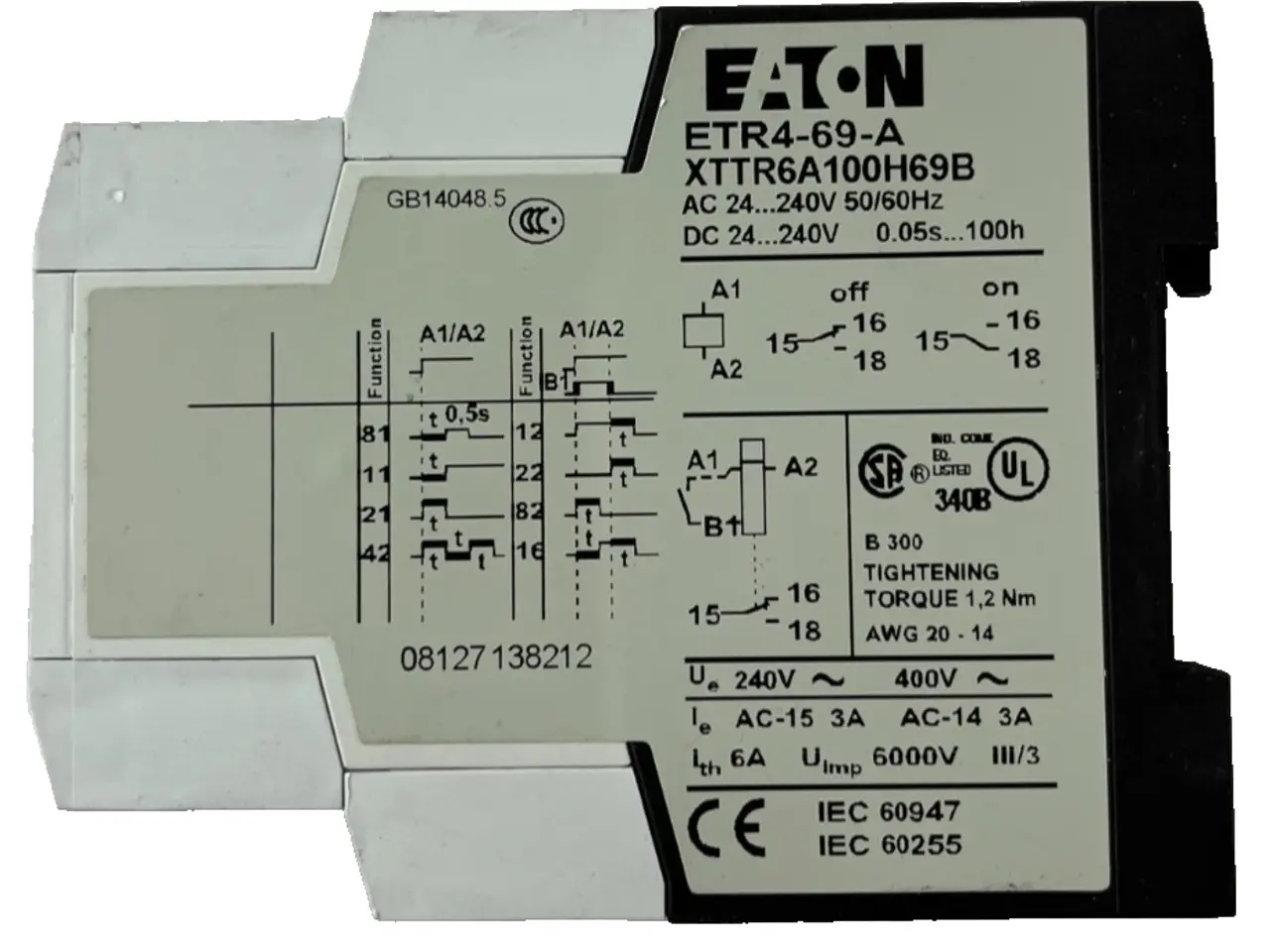 Billede 1 - Eaton ETR4-69-A Multifunction Timer relæ 24-240V