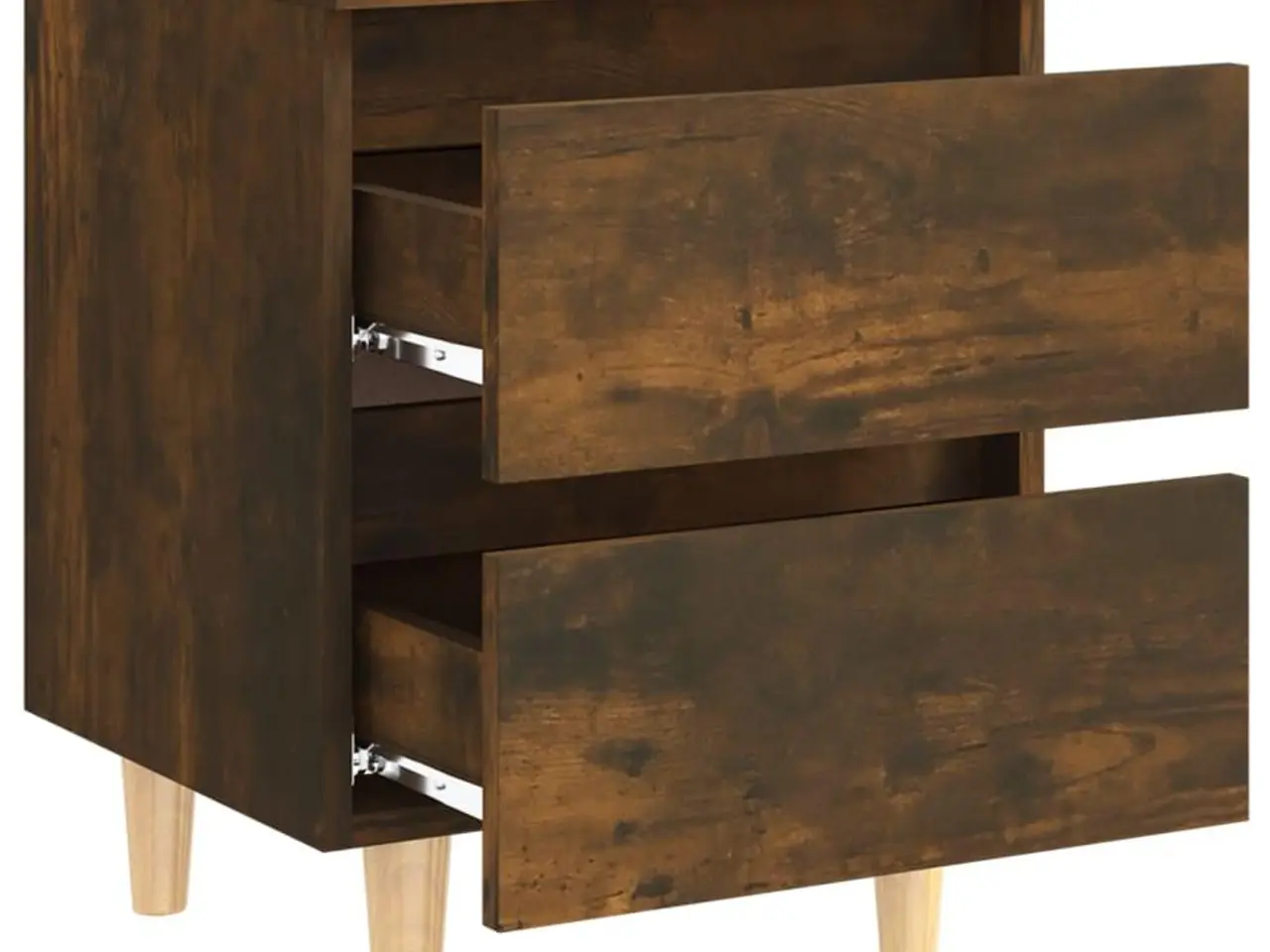 Billede 7 - Sengeborde 2 stk. med massive træben 40×35×50 cm - røget egetræ